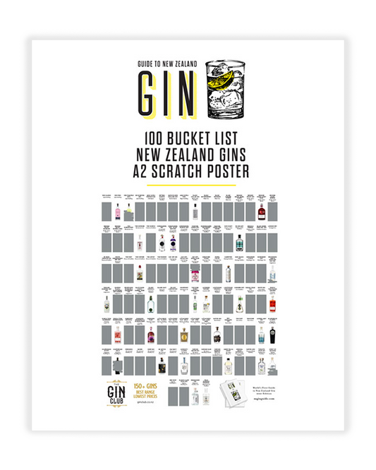 New Zealand Gin Bucket List Scratch Poster